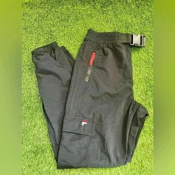 FILA vintage belted high waist pants black Women S RARE #RARE #vintage #90s#fila - Picture 3 of 5